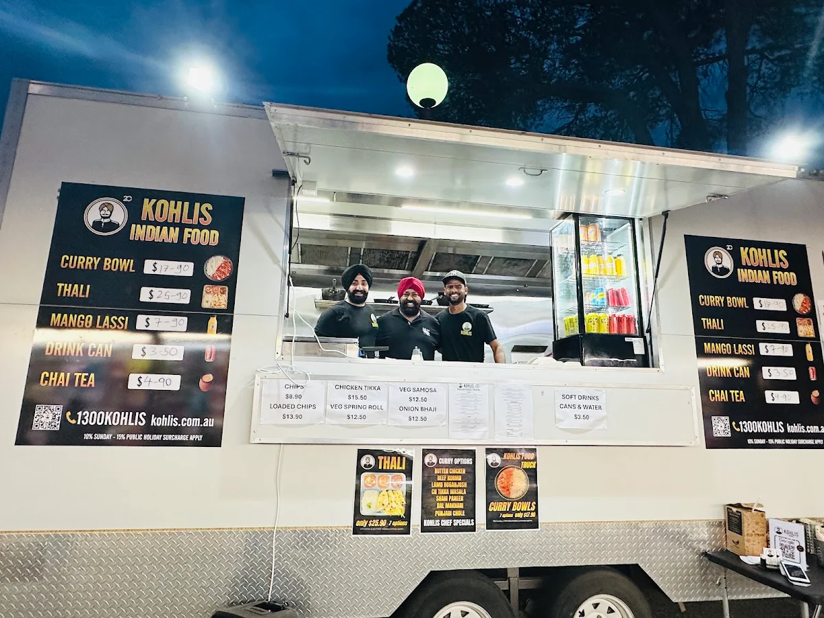 Menu, Kohlis Indian Food Truck