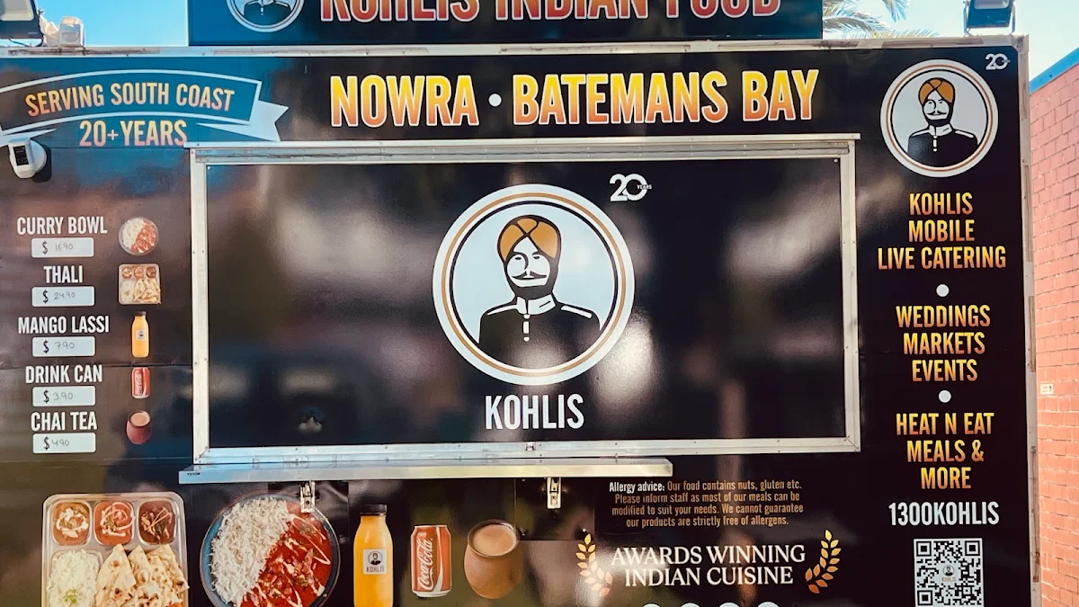 Menu, Kohlis Indian Food Truck