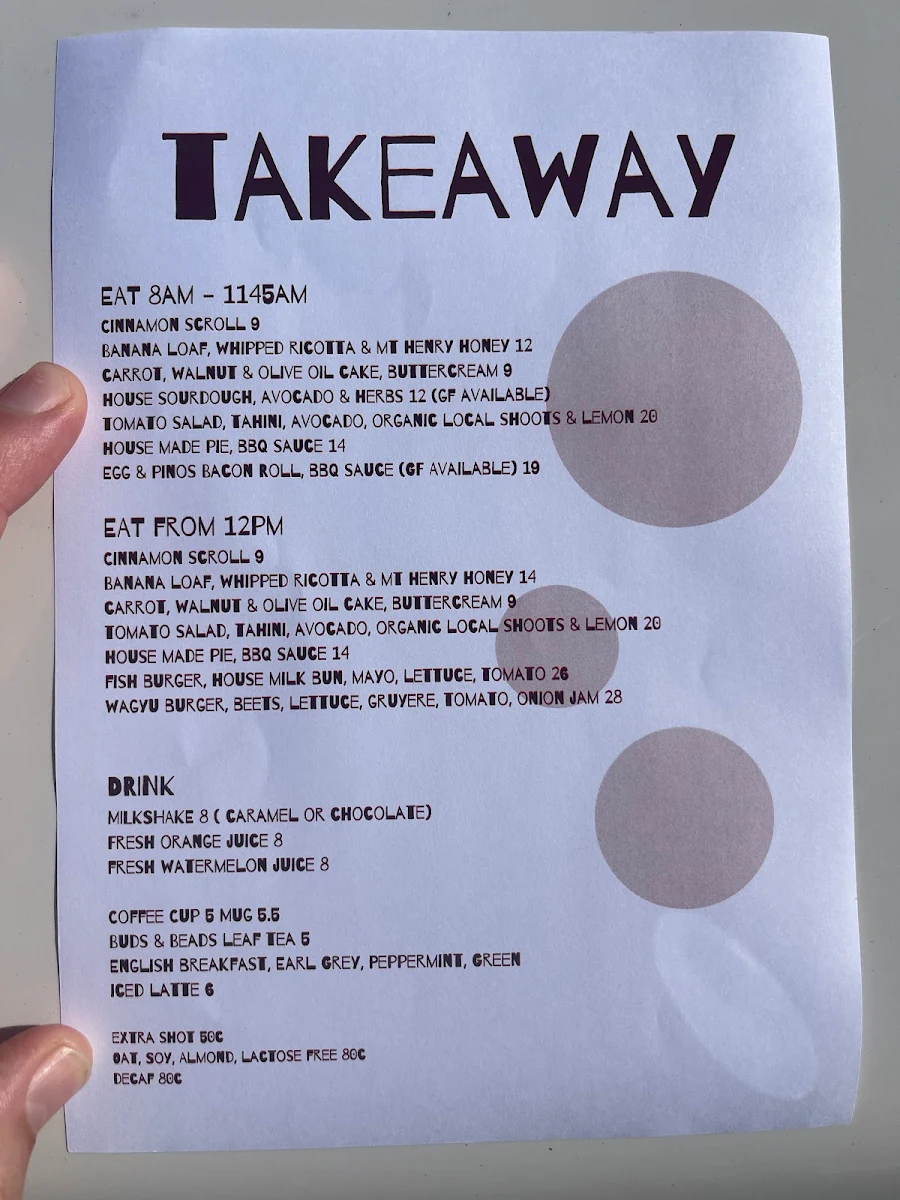 Menu, Chillis Cottage