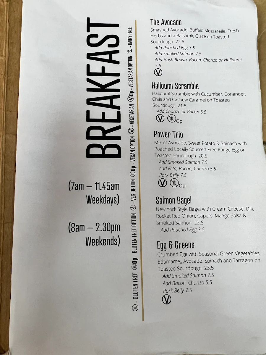Menu, Little Stones Cafe