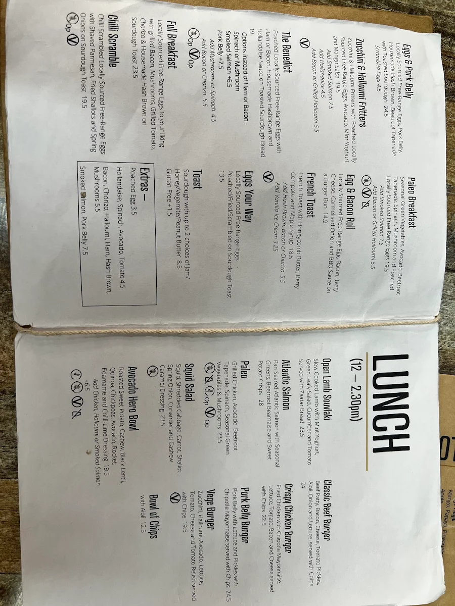 Menu, Little Stones Cafe