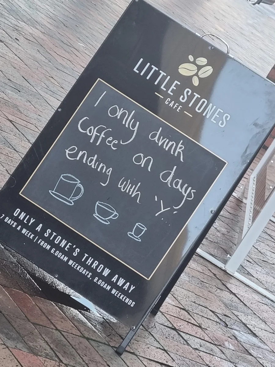 Menu, Little Stones Cafe
