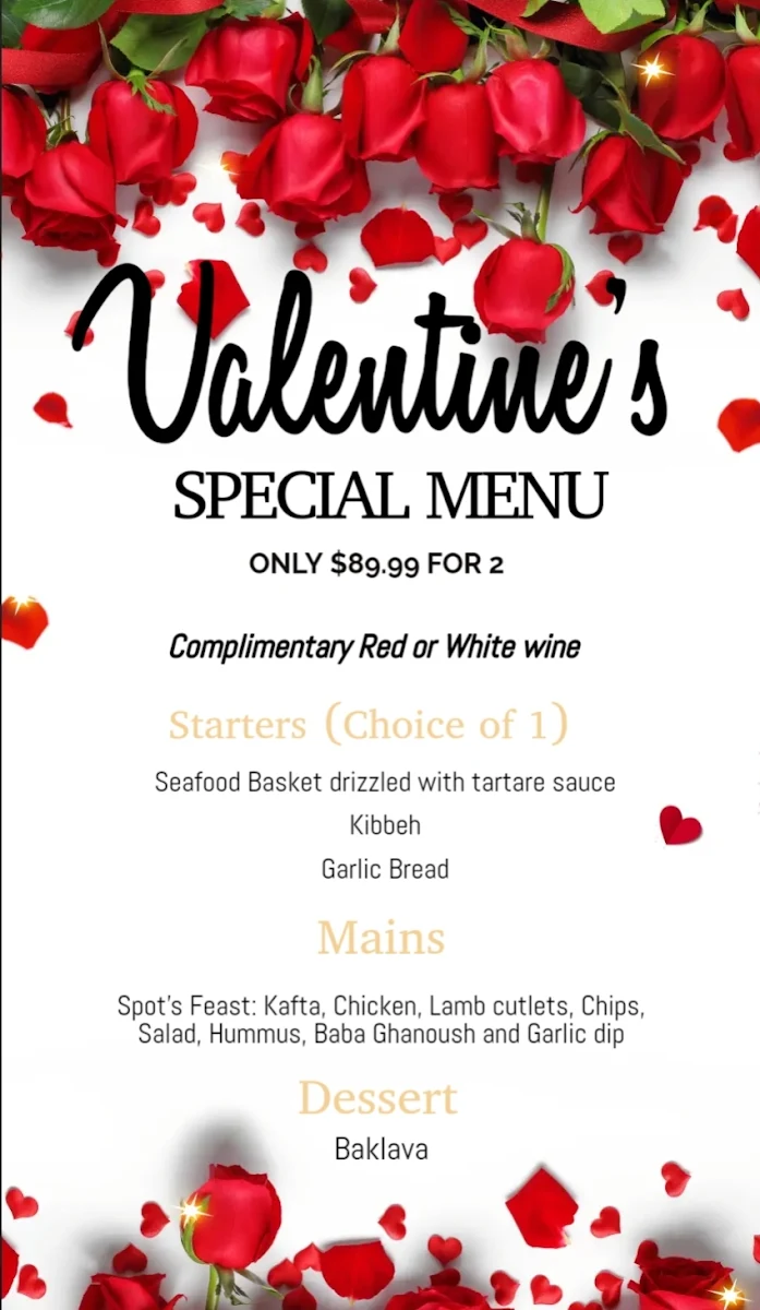 Menu, The Shisha Spot Bar & Grill