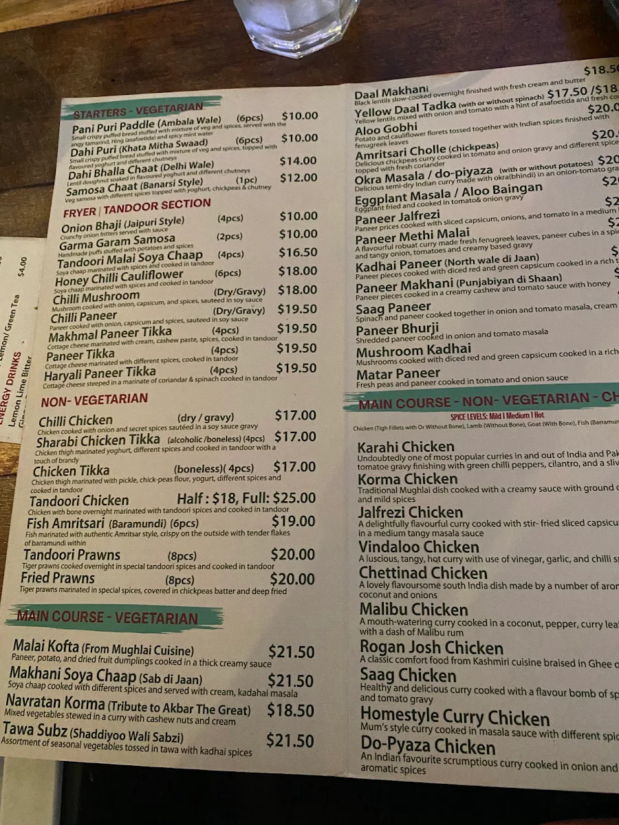 Menu, The Indian Diet