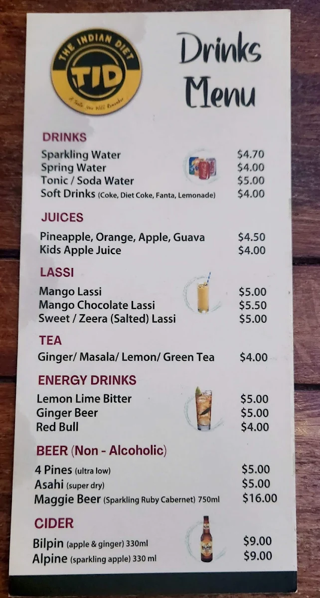 Menu, The Indian Diet