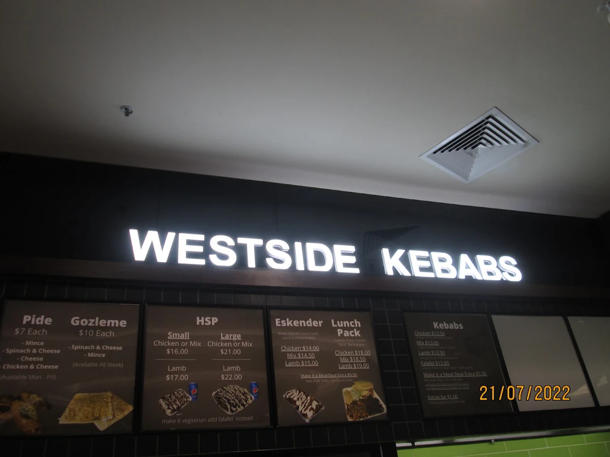 Menu, Westside Kebabs