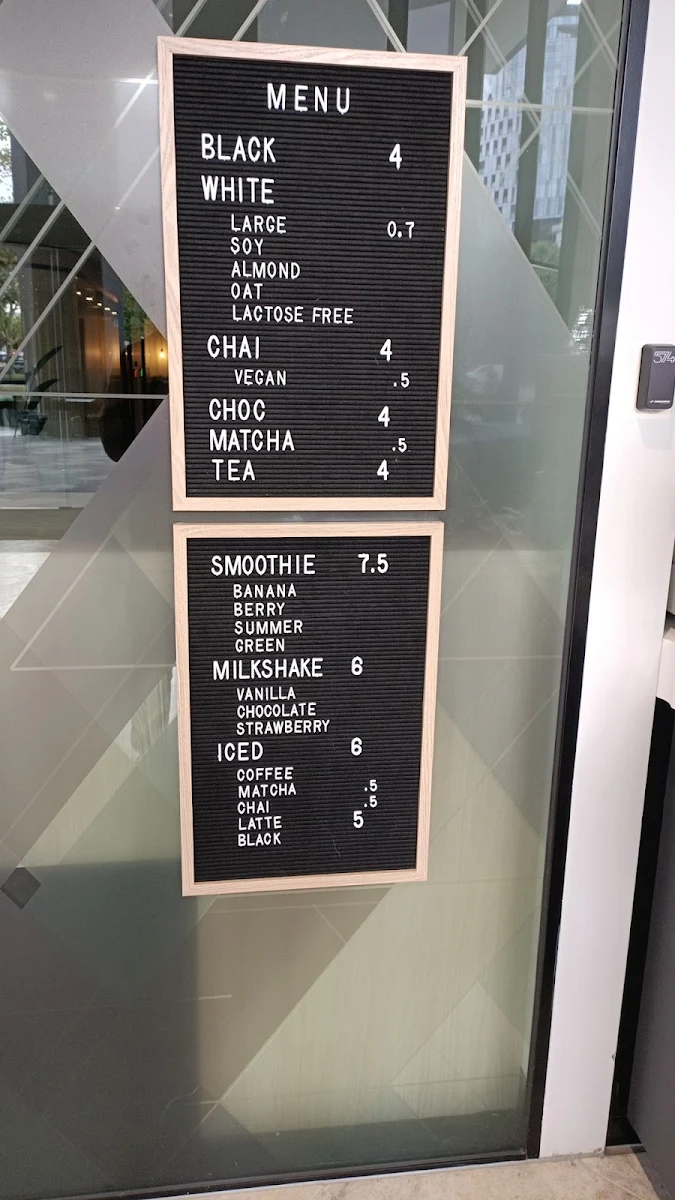 Menu, Coffee Society