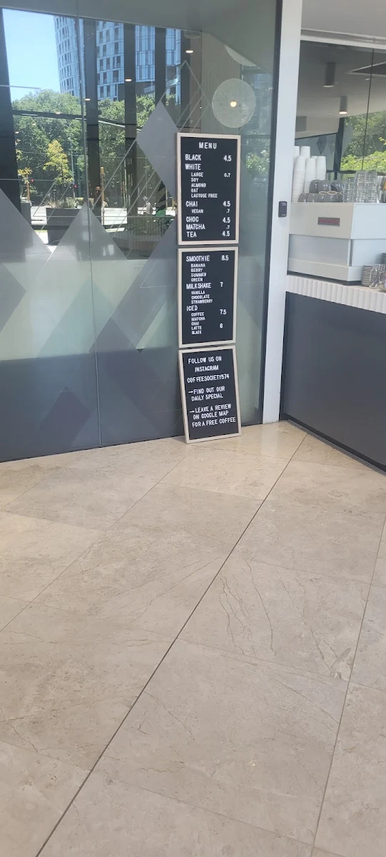 Menu, Coffee Society