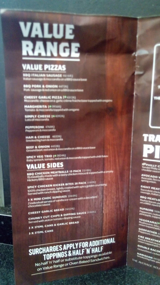 Menu, Domino's Pizza Bribie Island