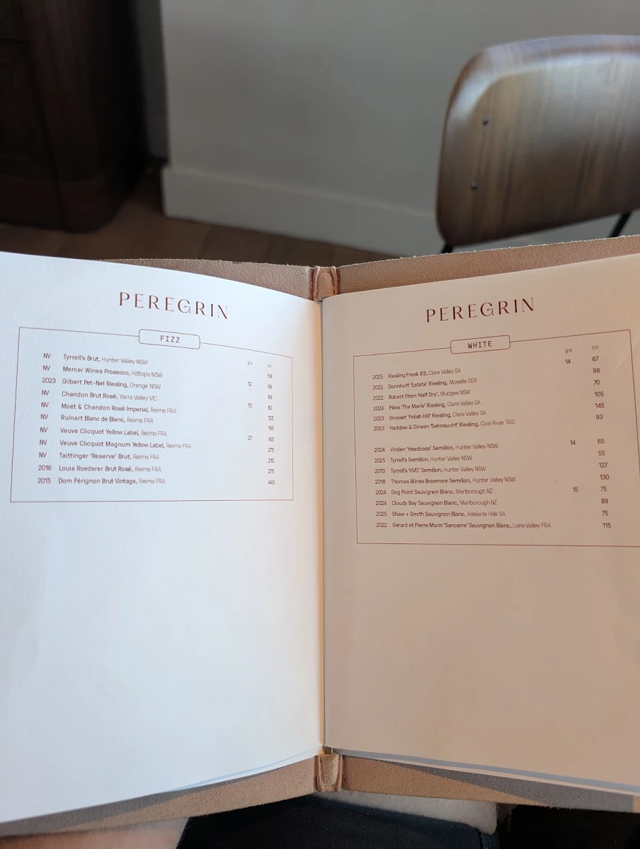 Menu, Peregrin