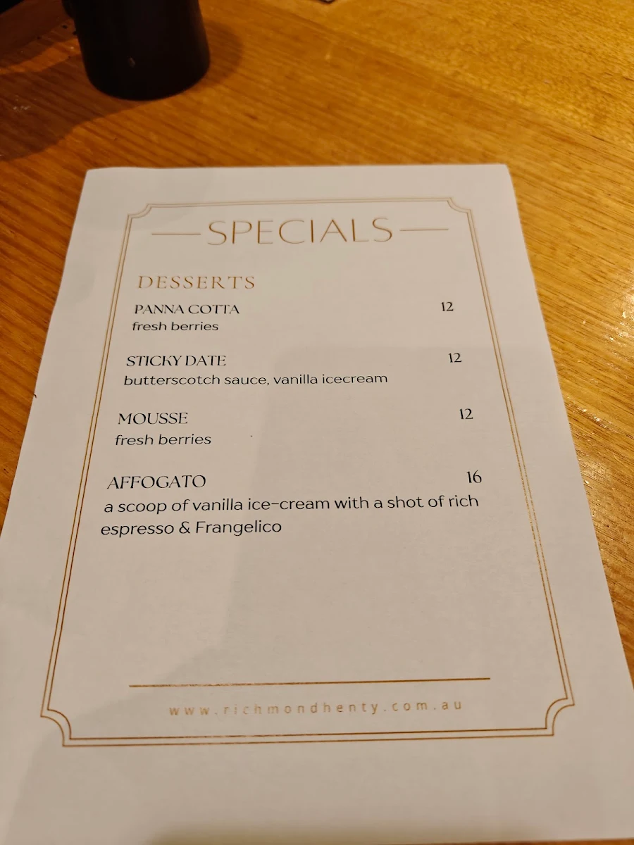 Menu, Edwards Waterfront Restaurant & Café