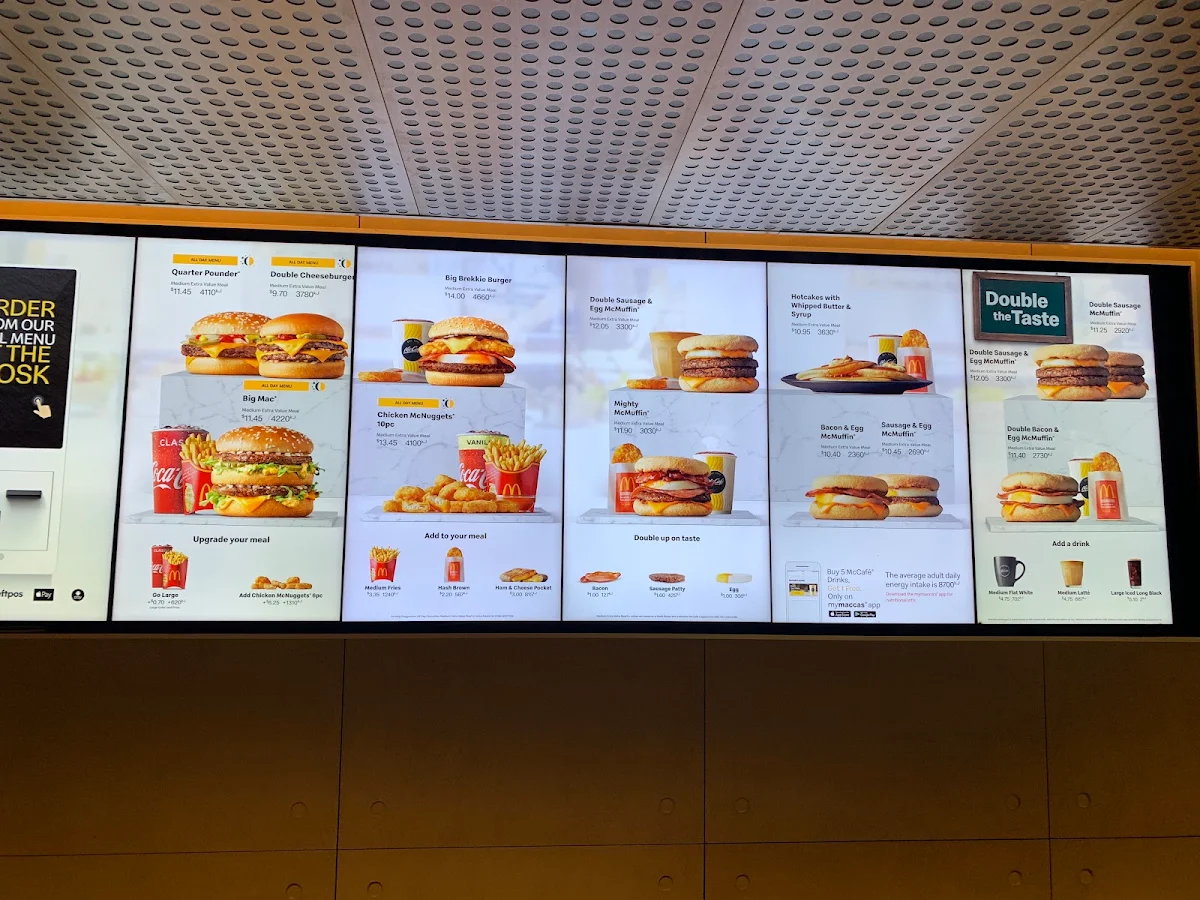 Menu, McDonald's Queen Street