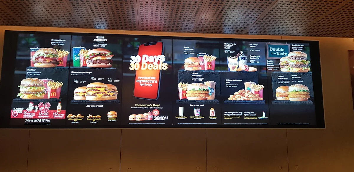 Menu, McDonald's Queen Street