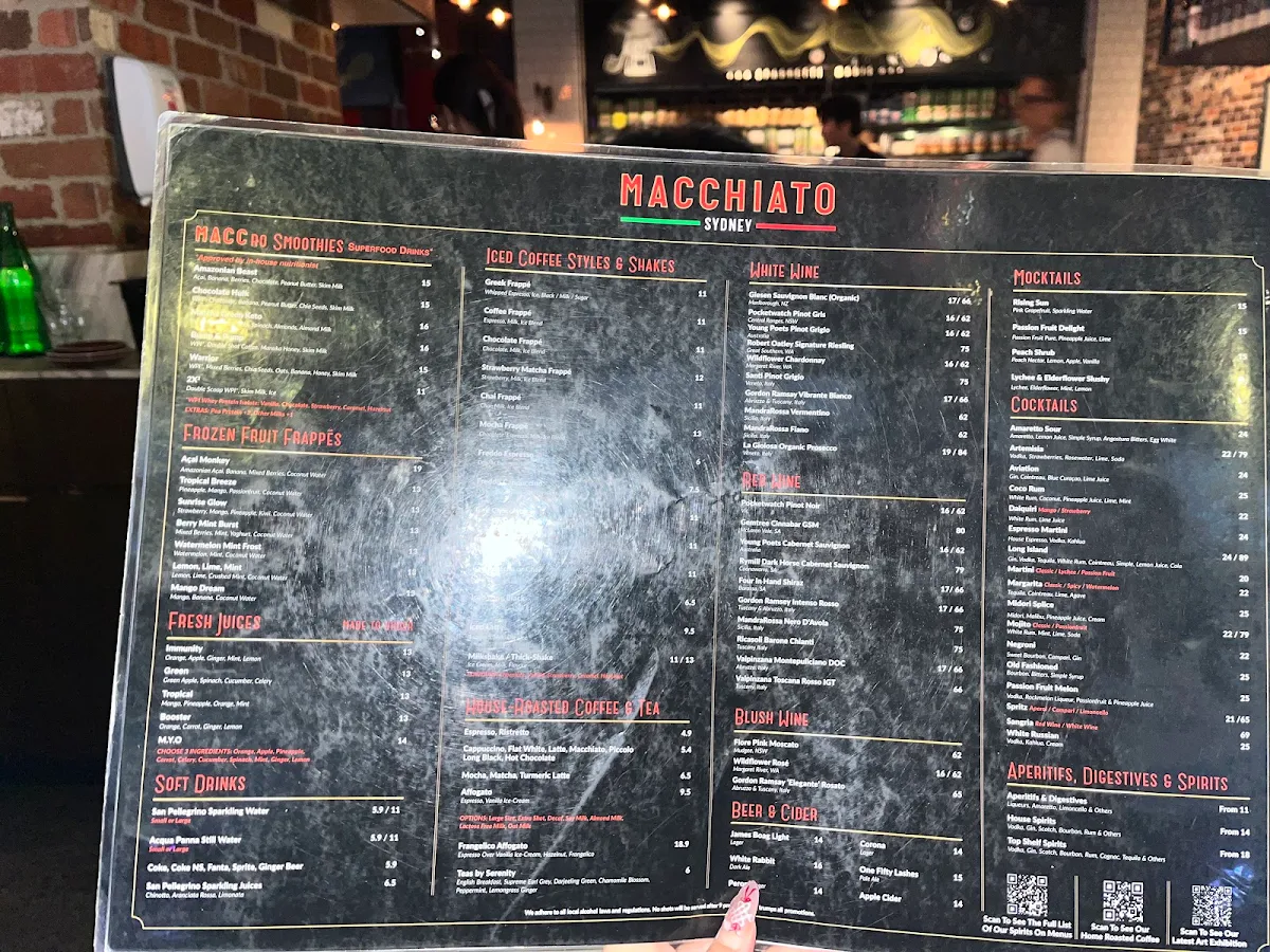 Menu, Macchiato Wood Fire Pizza and Coffee Roasters