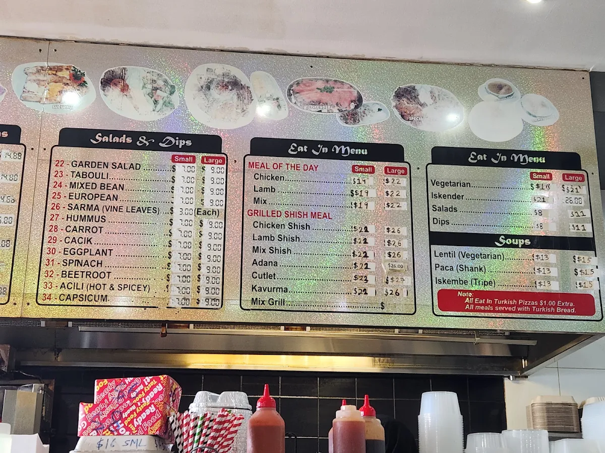 Menu, Roxy Kebab Deer Park