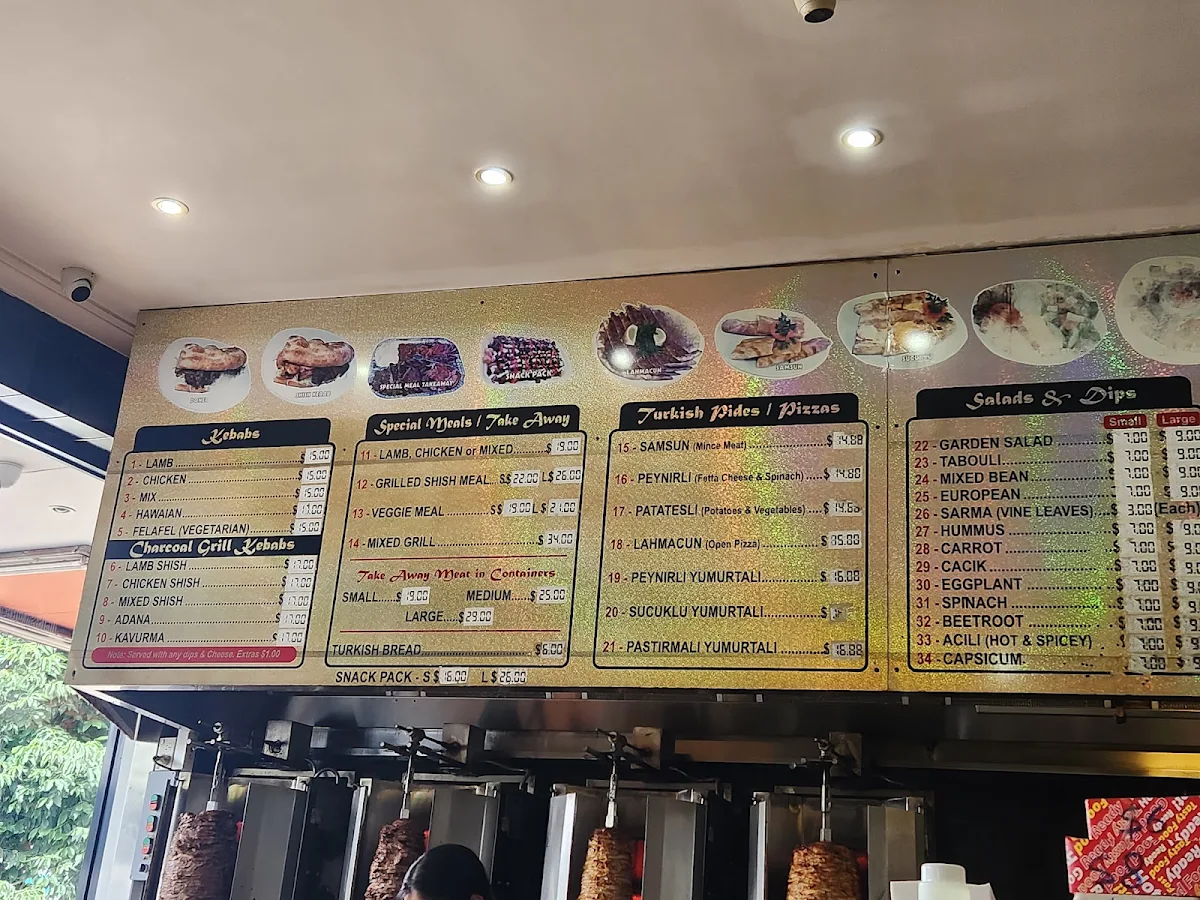 Menu, Roxy Kebab Deer Park