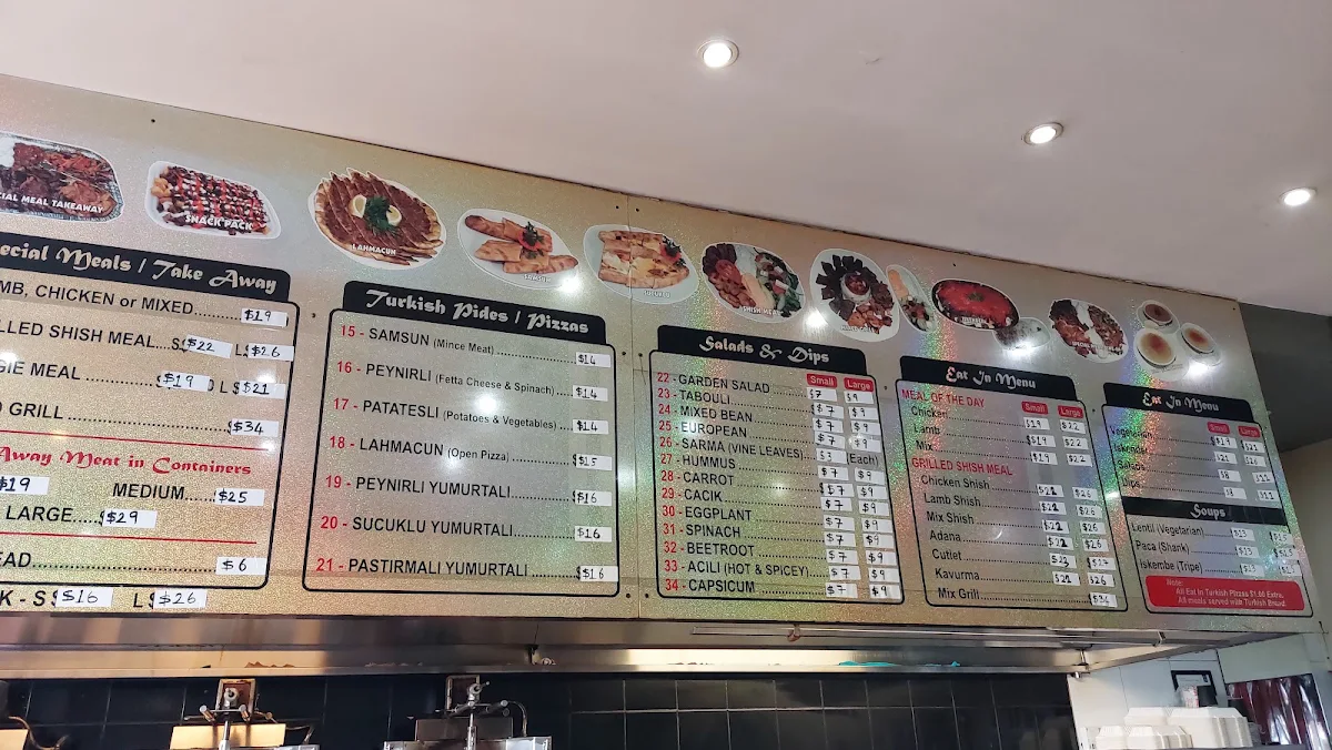 Menu, Roxy Kebab Deer Park