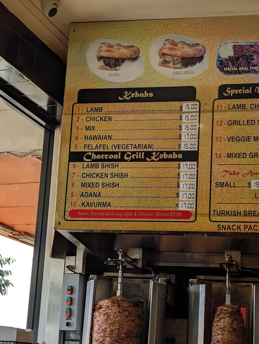 Menu, Roxy Kebab Deer Park