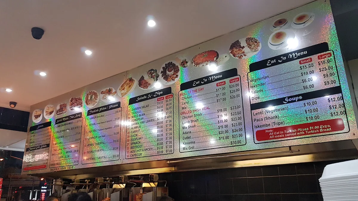 Menu, Roxy Kebab Deer Park
