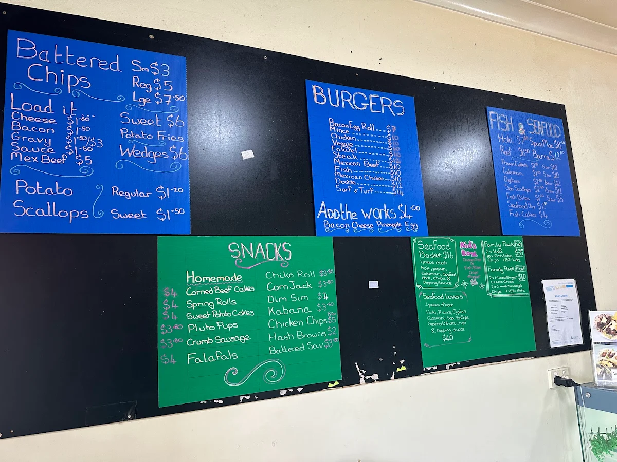 Menu, Who's Cookin Takeaway