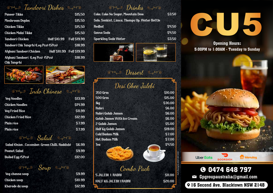 Menu, CU5O'CLOCK