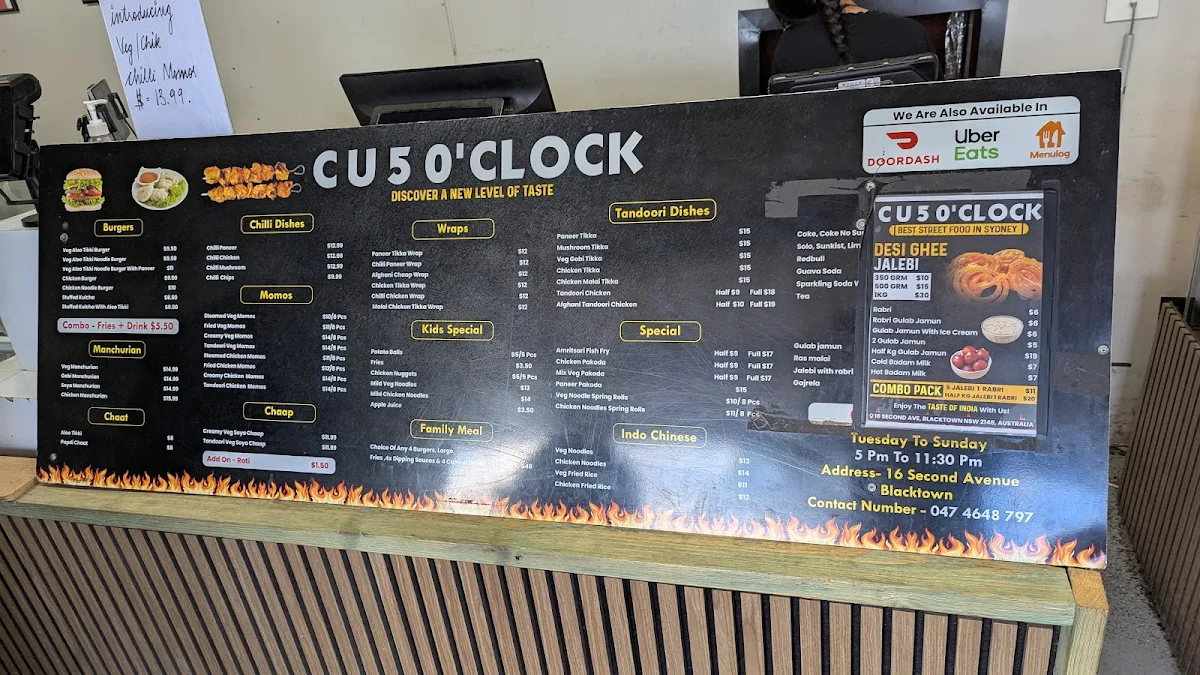Menu, CU5O'CLOCK
