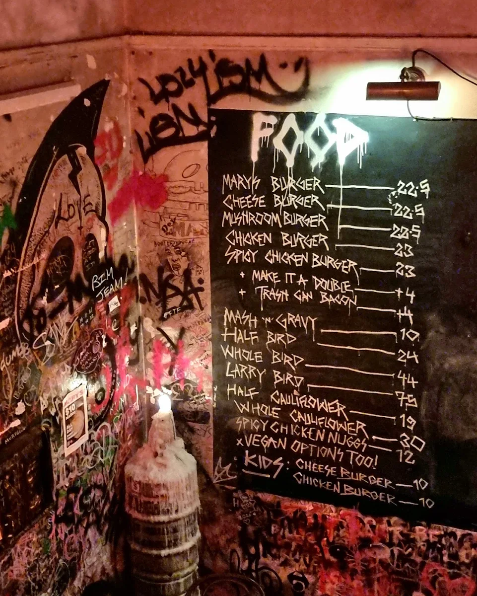 Menu, Mary's Newtown