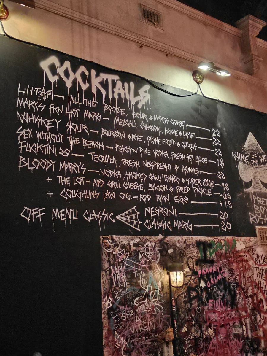 Menu, Mary's Newtown