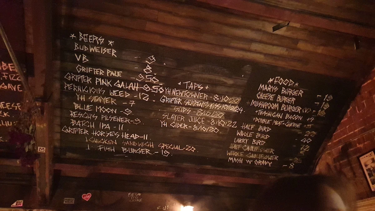Menu, Mary's Newtown
