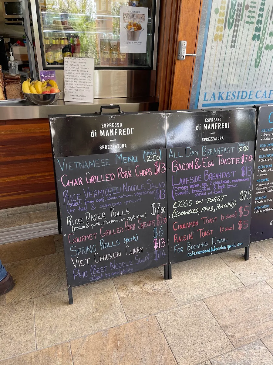 Menu, Lakeside Cafe