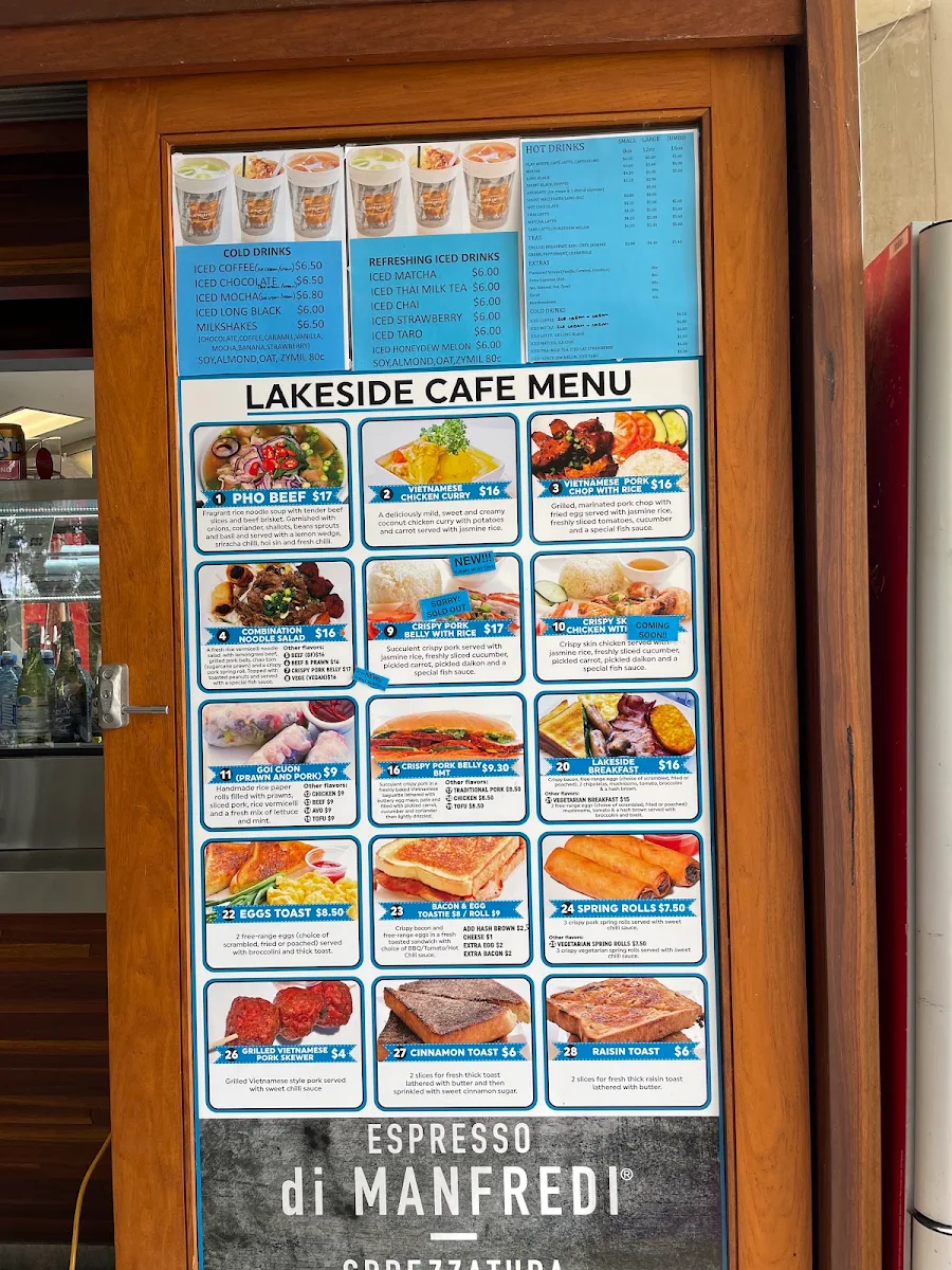 Menu, Lakeside Cafe