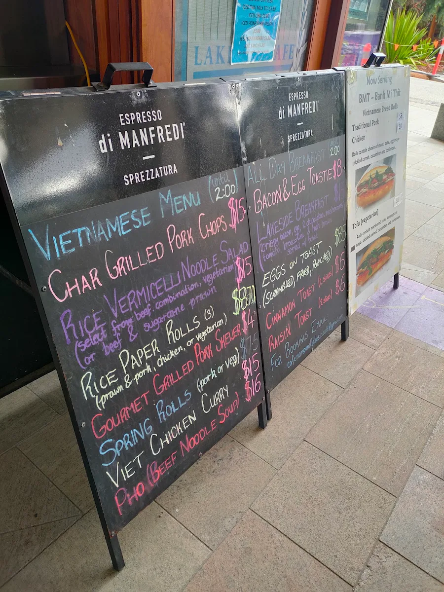 Menu, Lakeside Cafe