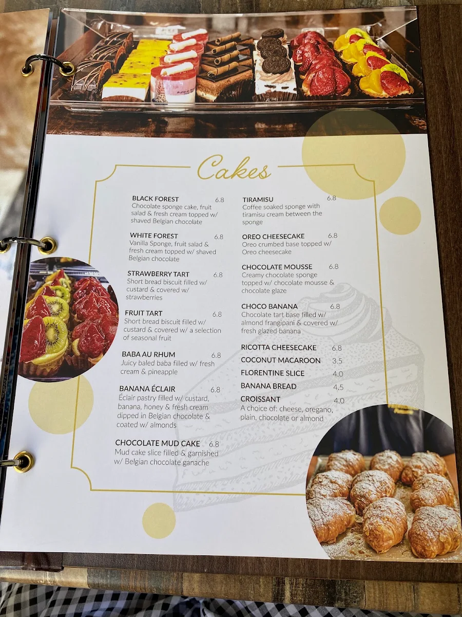 Menu, Profiterole Patisserie Penrith