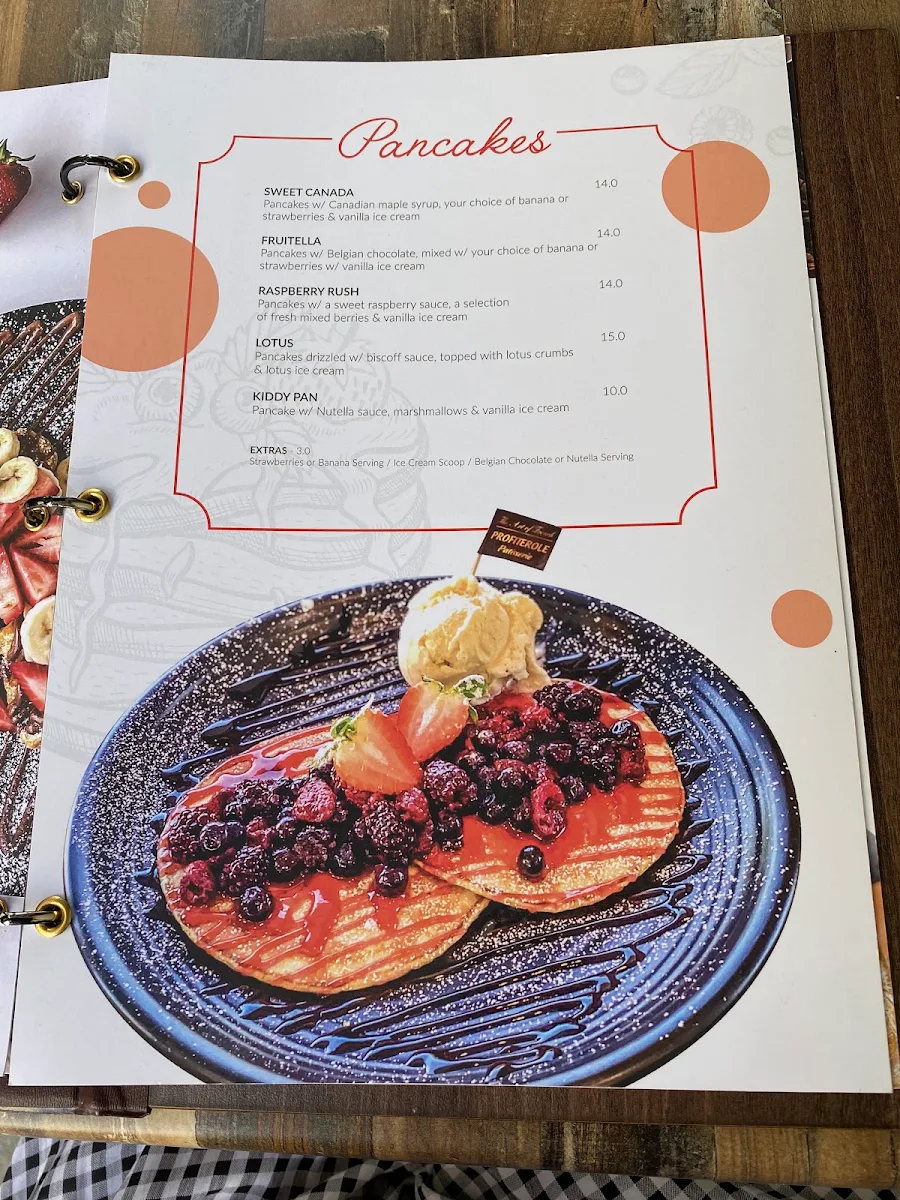 Menu, Profiterole Patisserie Penrith