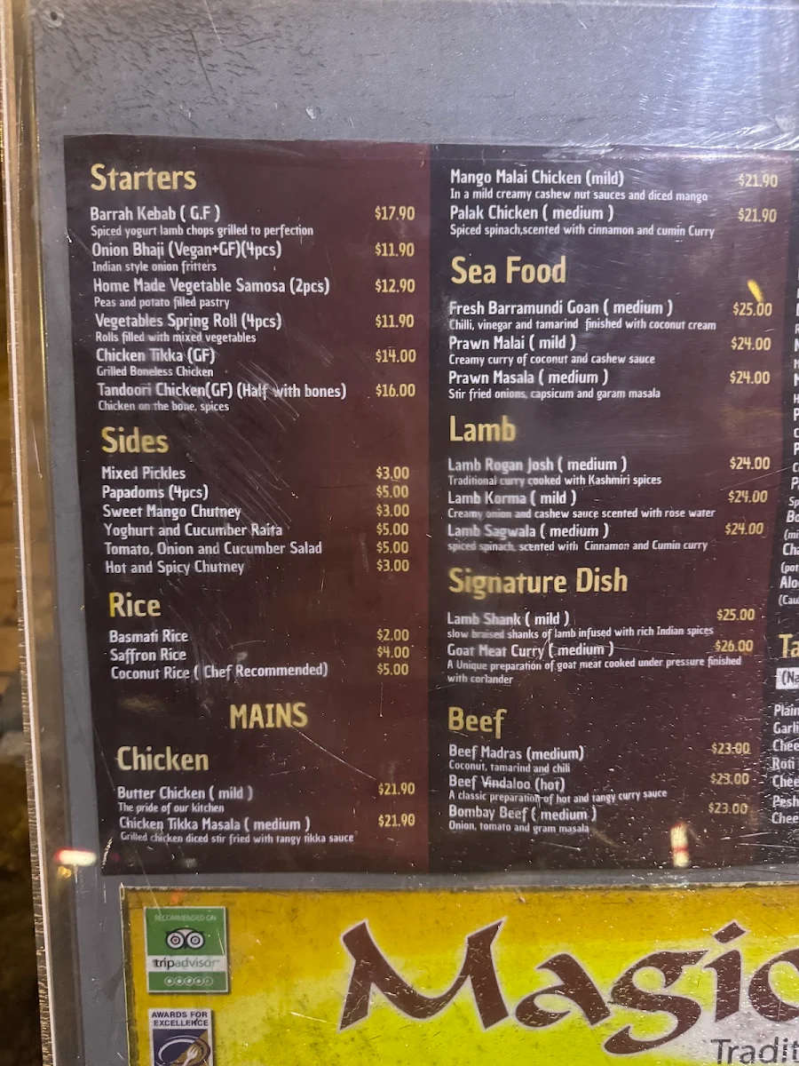 Menu, Magic of India