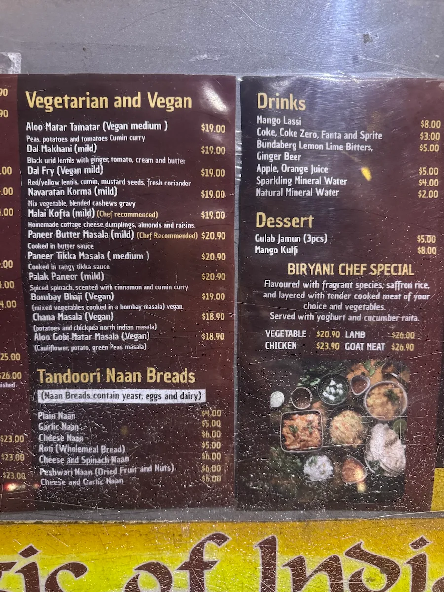 Menu, Magic of India