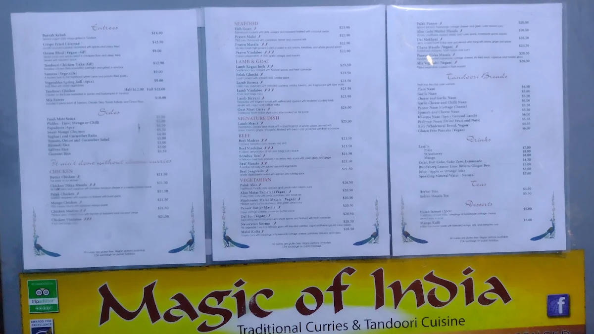 Menu, Magic of India