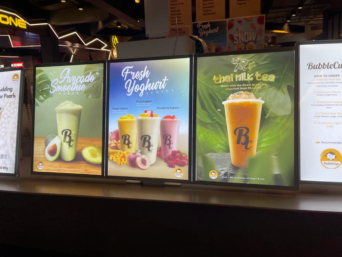 Menu, Bubble Cup