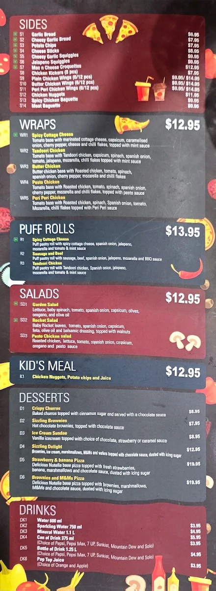 Menu, Sizzling Slice - Turramurra