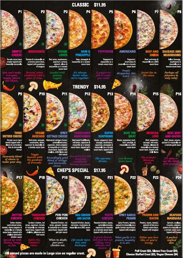 Menu, Sizzling Slice - Turramurra