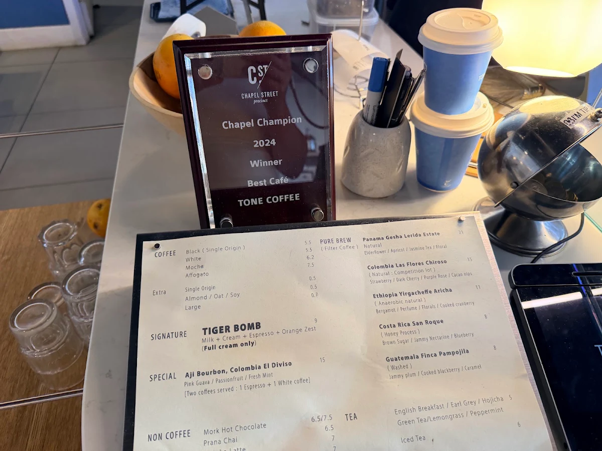 Menu, Tone coffee