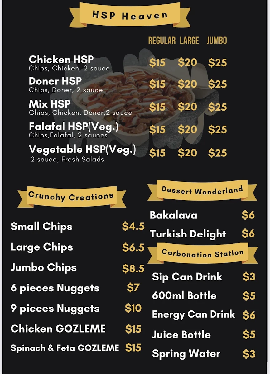 Menu, Margate Kebab & Ice Cream