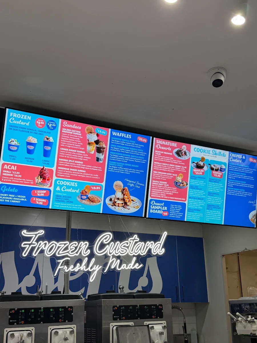 Menu, Lickits Frozen Custard