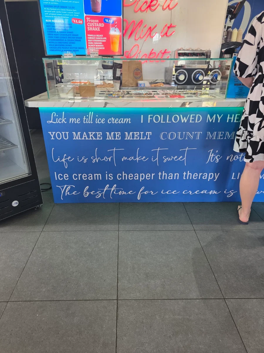 Menu, Lickits Frozen Custard