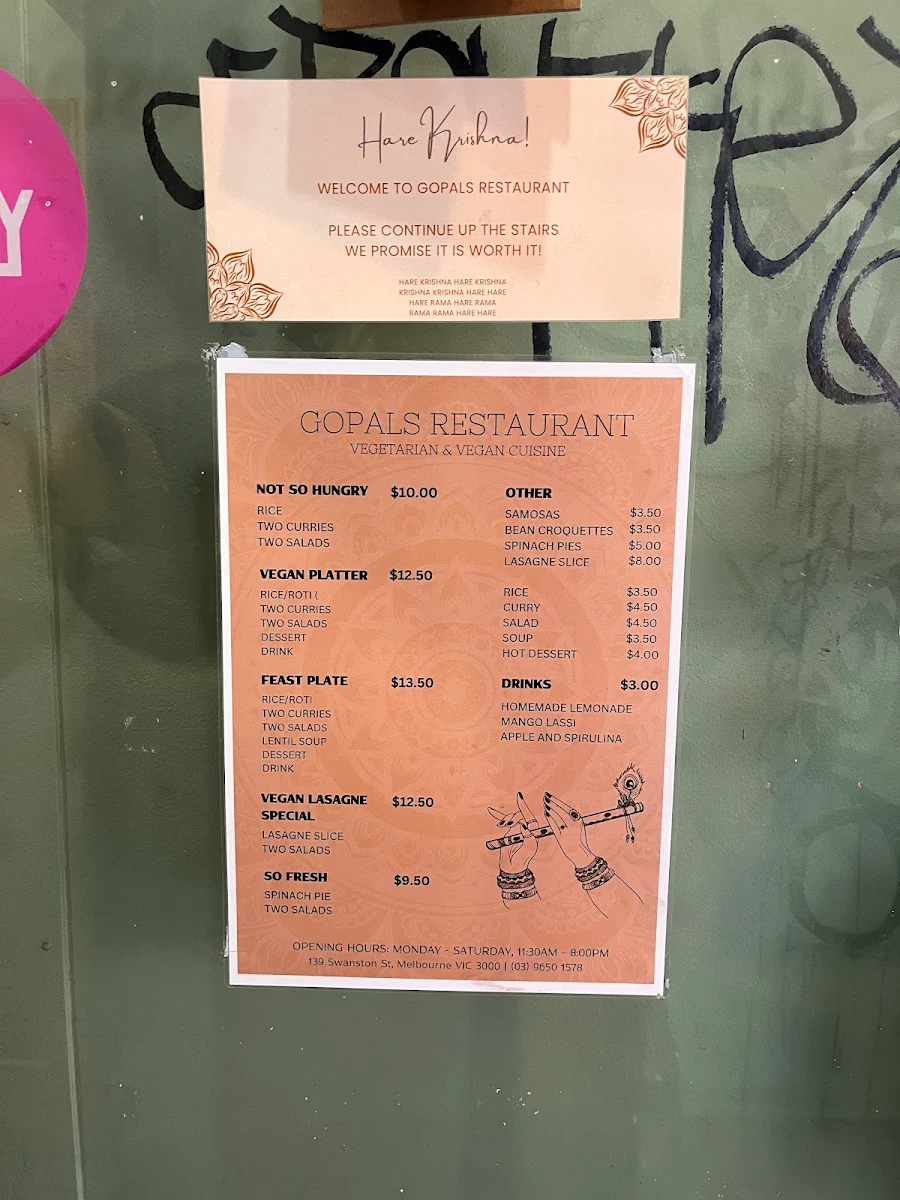 Menu, Gopals