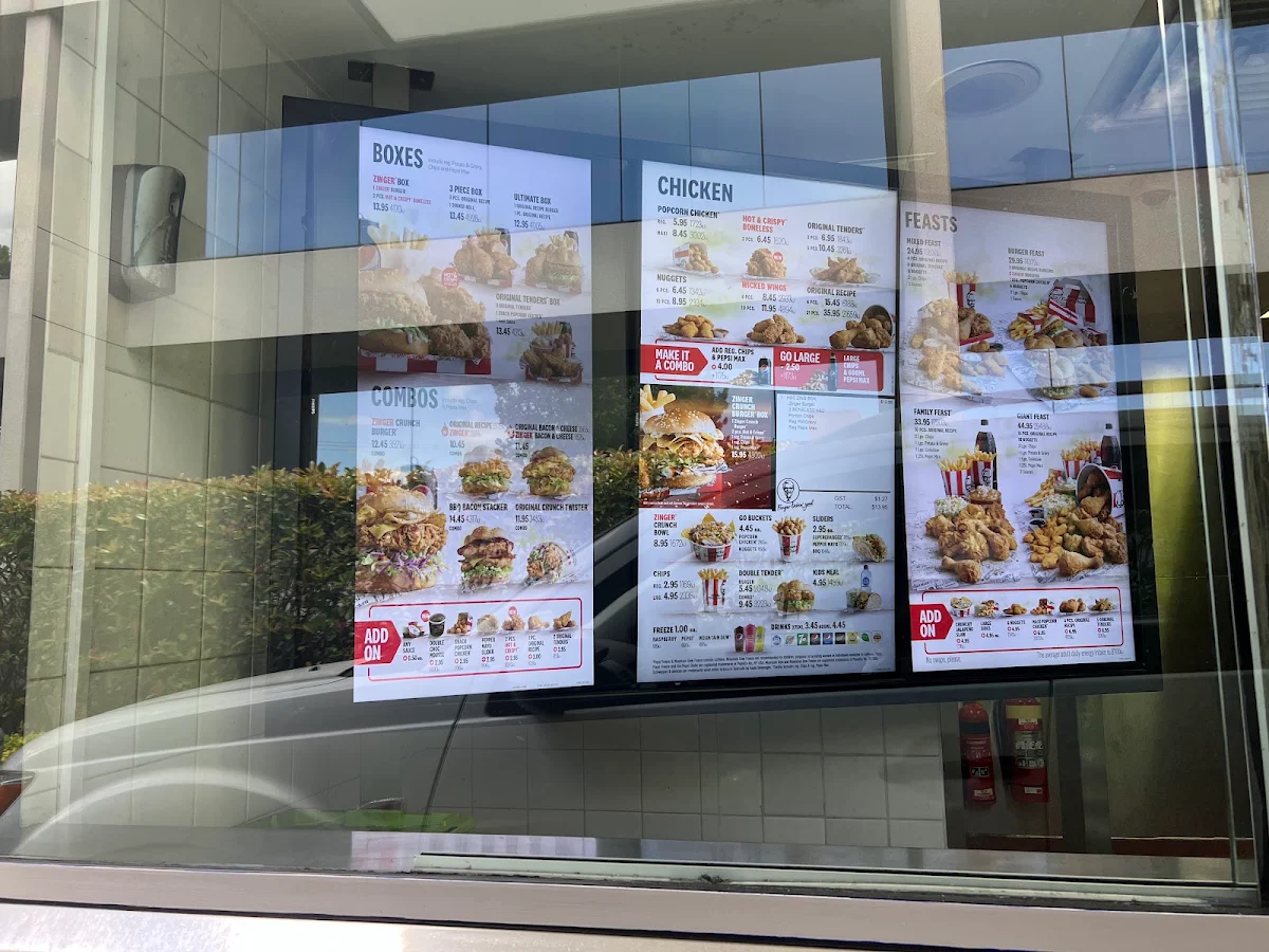 Menu, KFC Eastwood