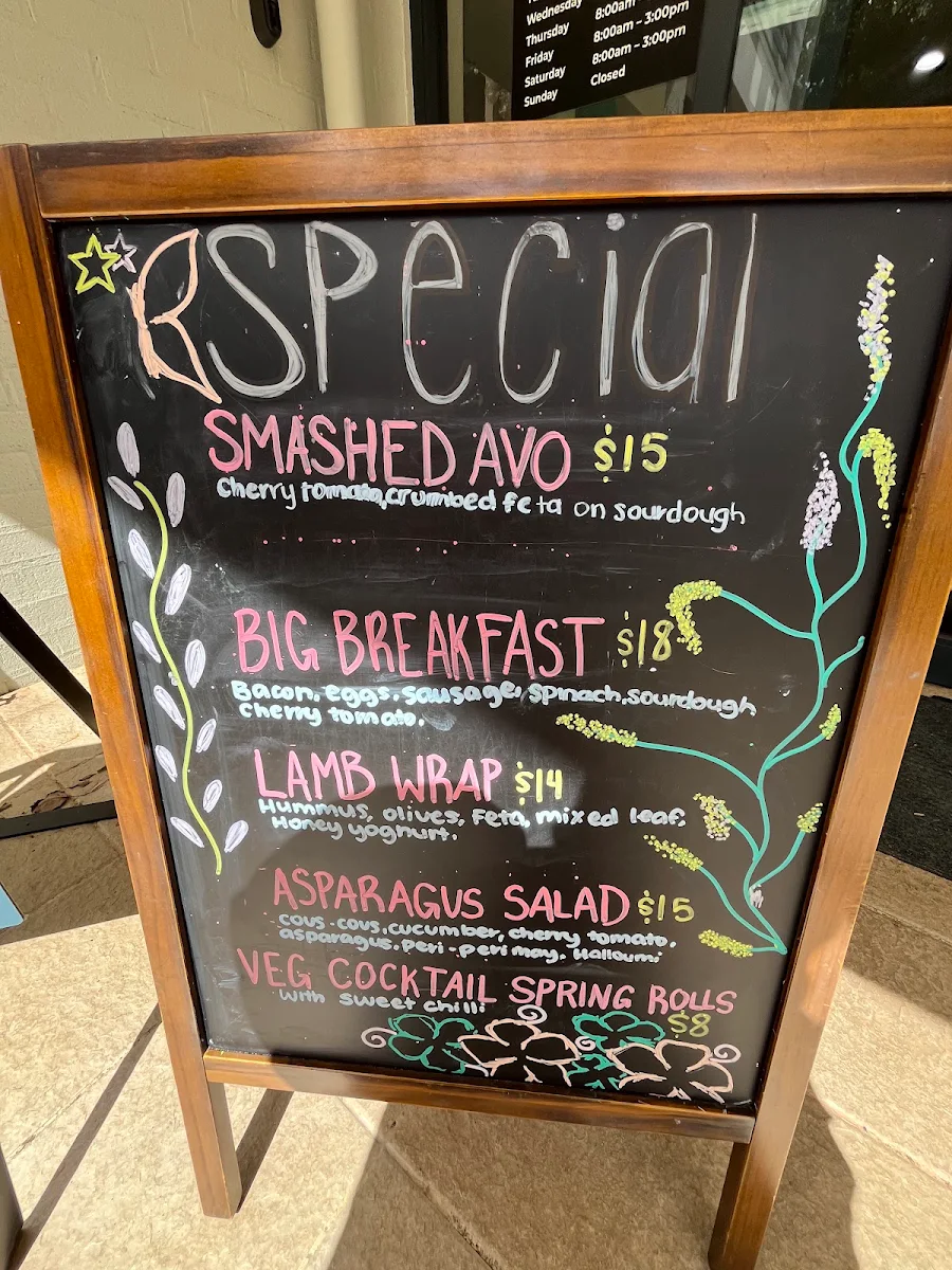 Menu, Plant Room Cafe