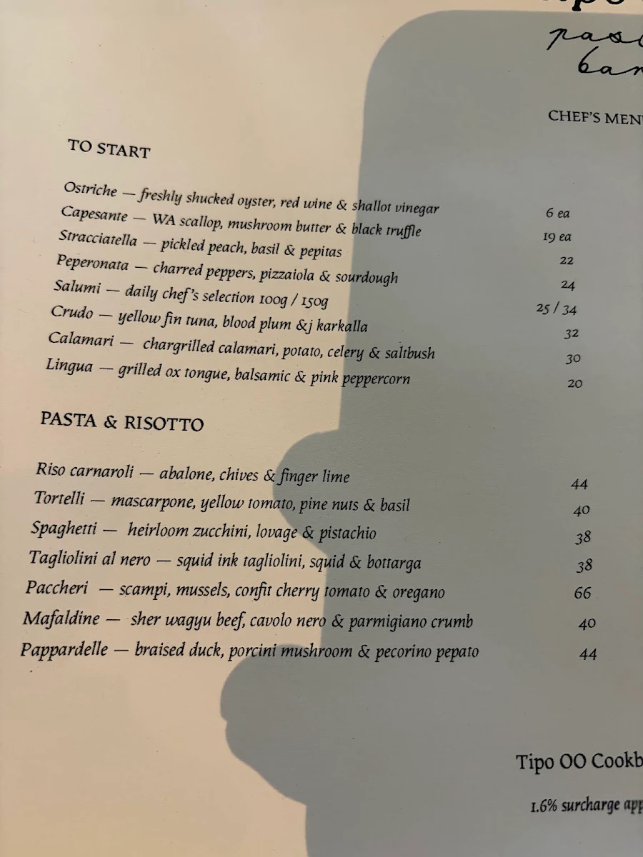 Menu, Tipo 00