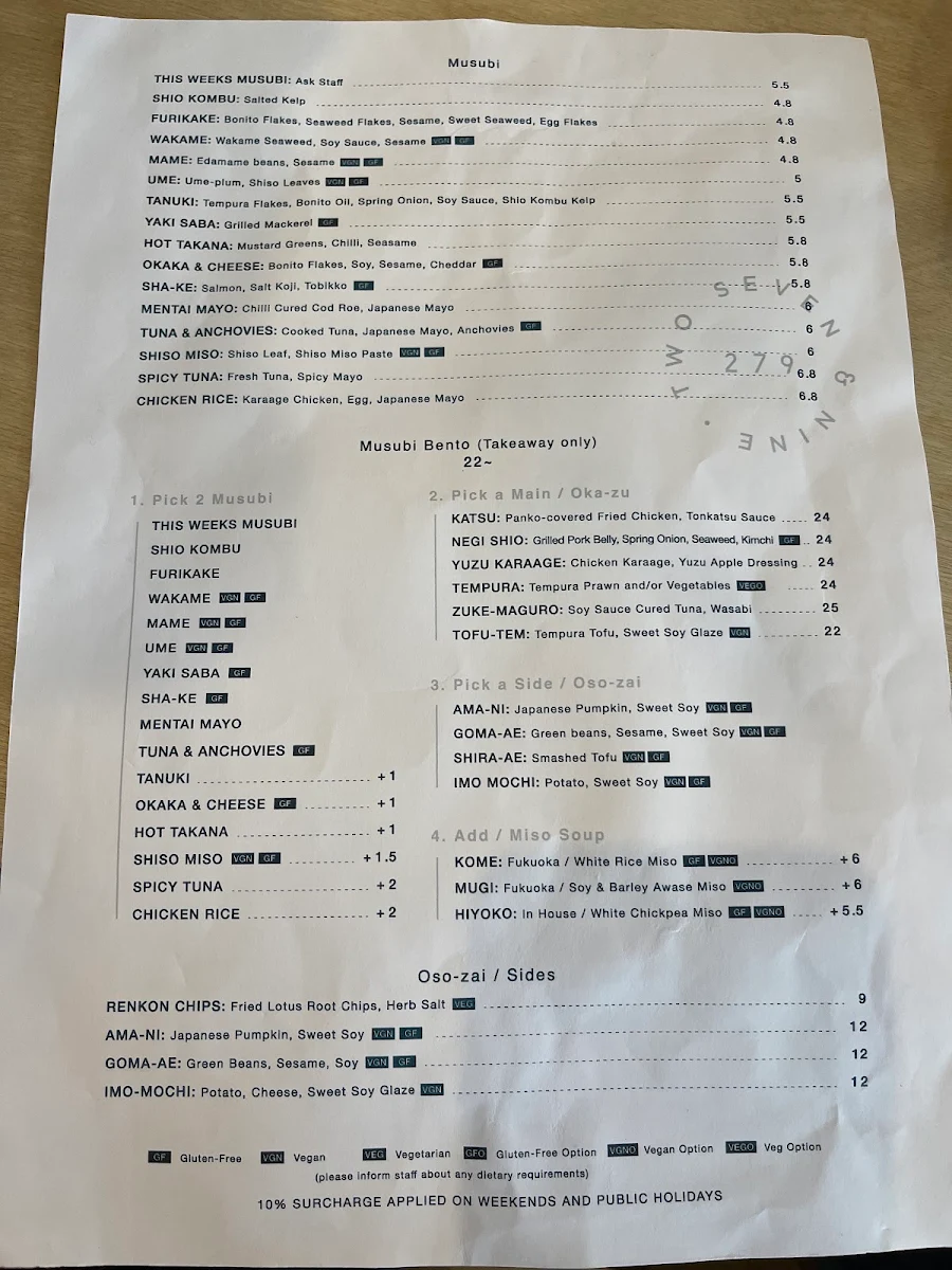 Menu, 279