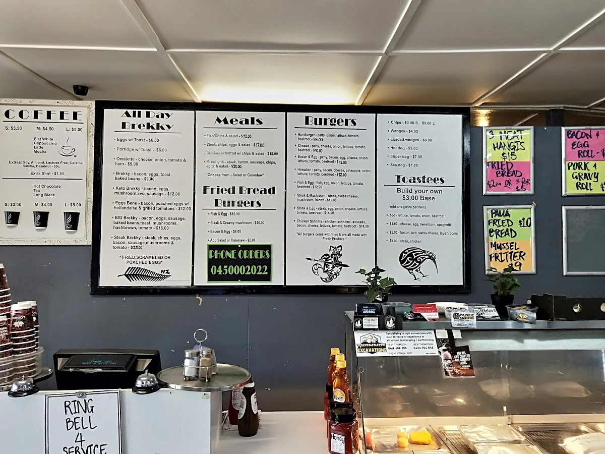 Menu, Tee's Takeaway